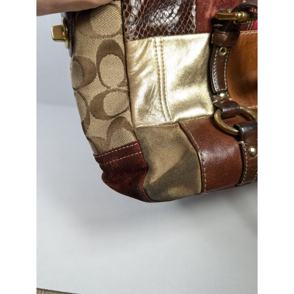 Coach Legacy Limited Edition Holiday Patchwork Leather Tote Bag Purse - Picture 11 of 16